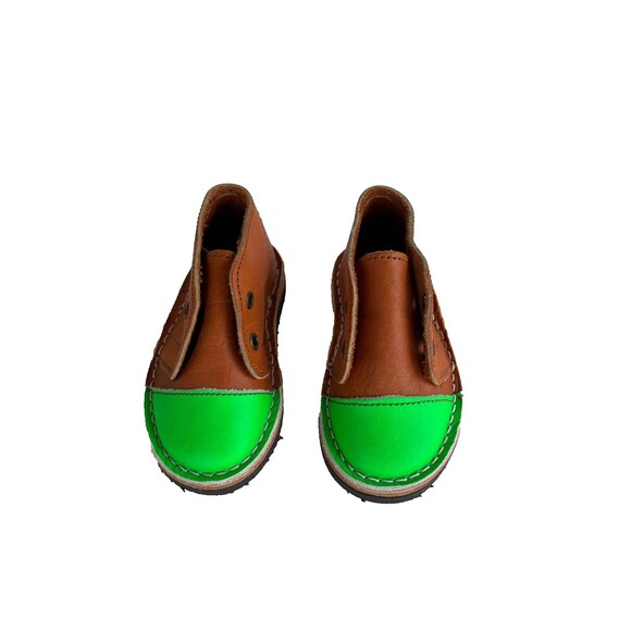 Brother Vellies Minis Leather Chukkas Brown & Green Baby Toddler Size 5  $150 - Picture 7 of 12